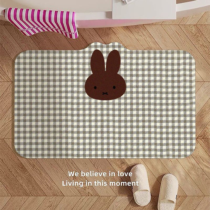Playful Bunny-Themed Bath Mat