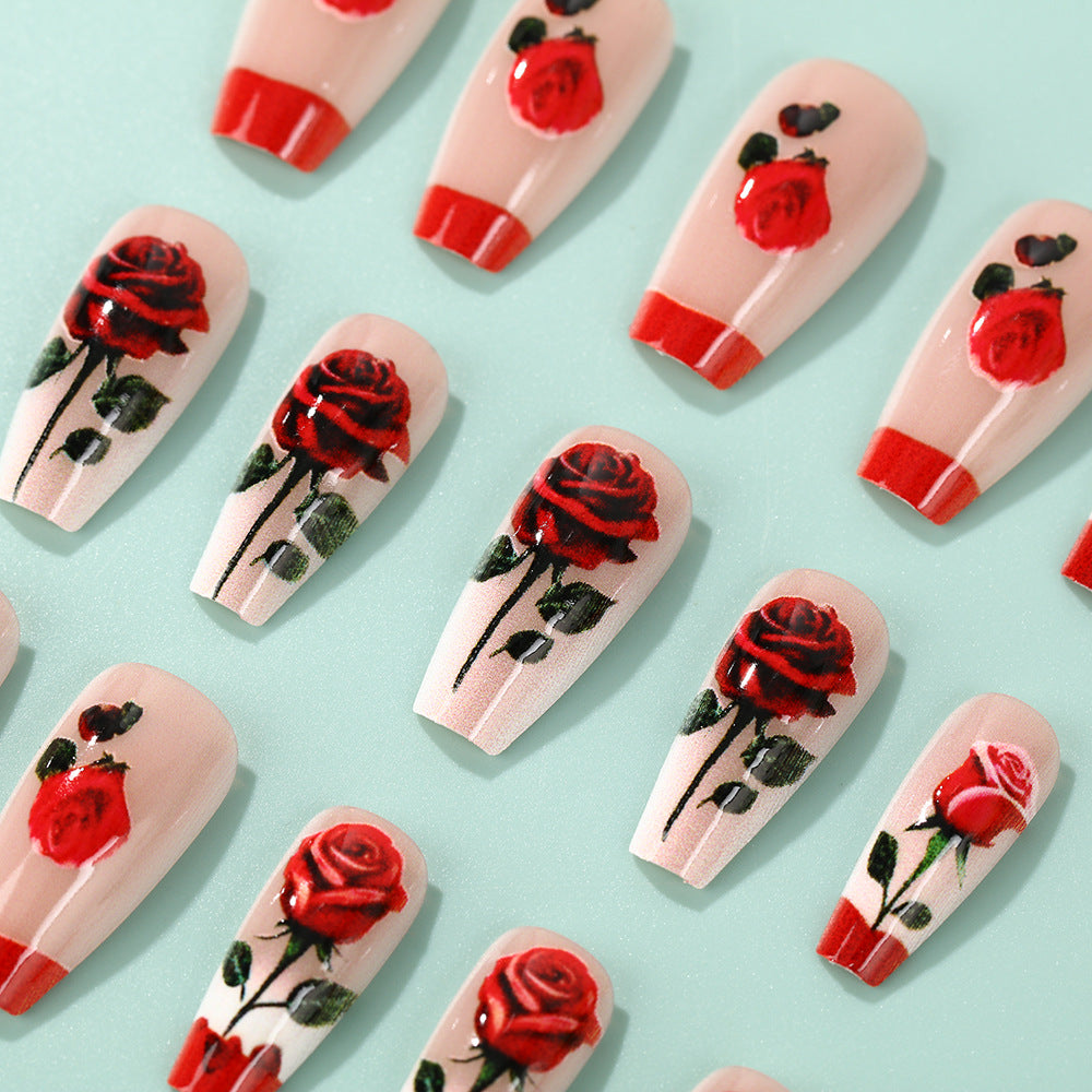 Artificial nails with romantic rose design Kalsten