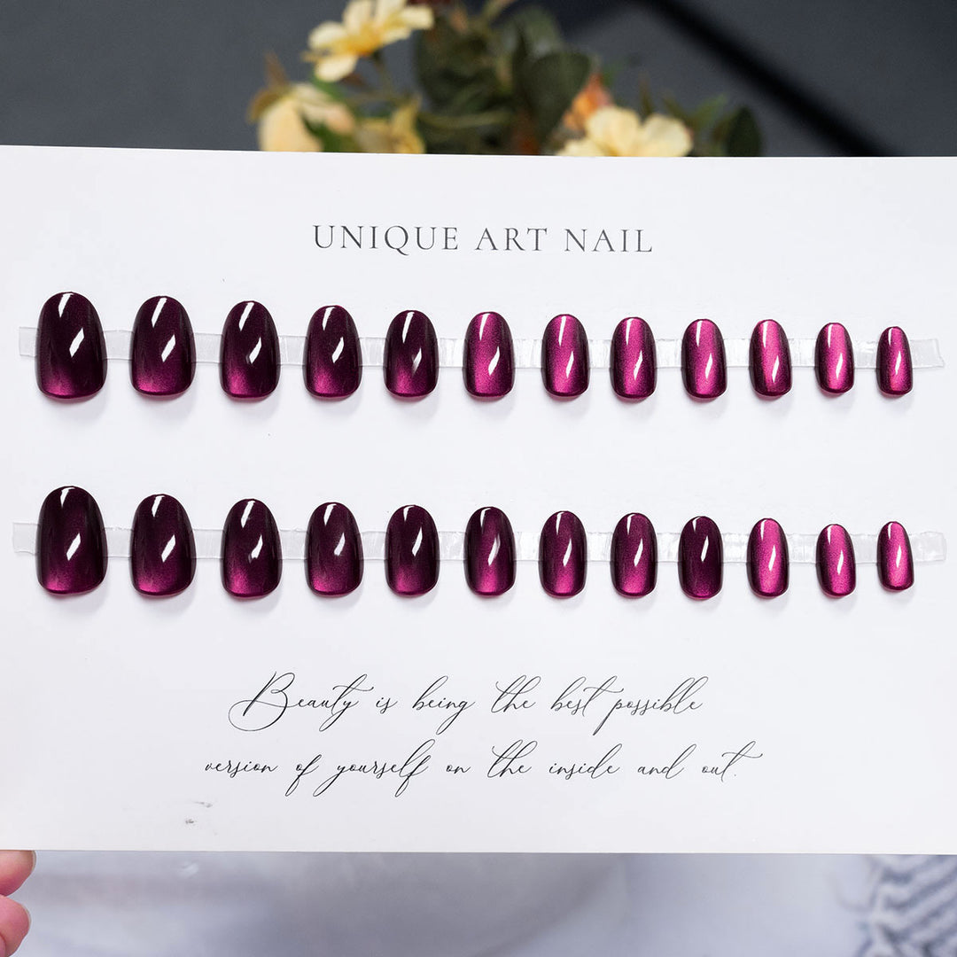 Glossy Press-On Nail Art Set