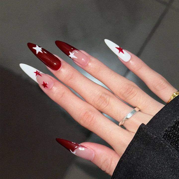 Stylish Press-On Nail Set with Elegant Glitter Accents Kalsten