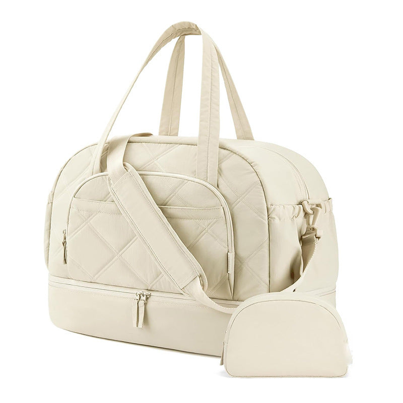 Multifunctional Quilted Travel Bag with Removable Cosmetic Pouch Kalsten