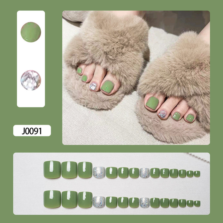 Glittery French Tip Toe Nail Art