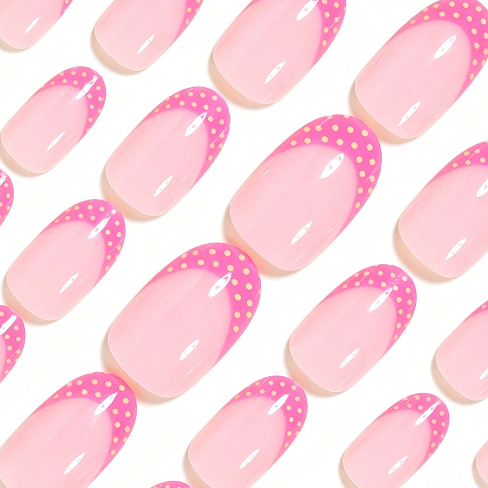 Artistic Polka Dot French Tip Nail Set Kalsten