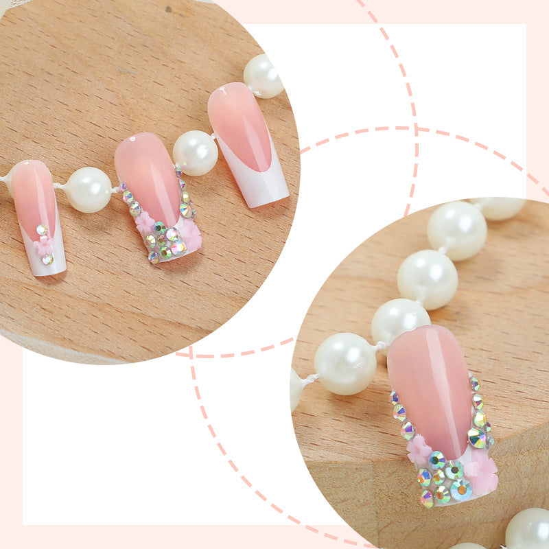 Decorative Press-On Nail Set with Elegant Accent Designs kalsten