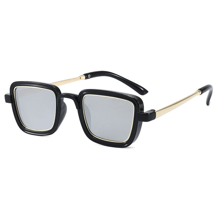 Women's square sunglasses with transparent frame and gold accents Kalsten