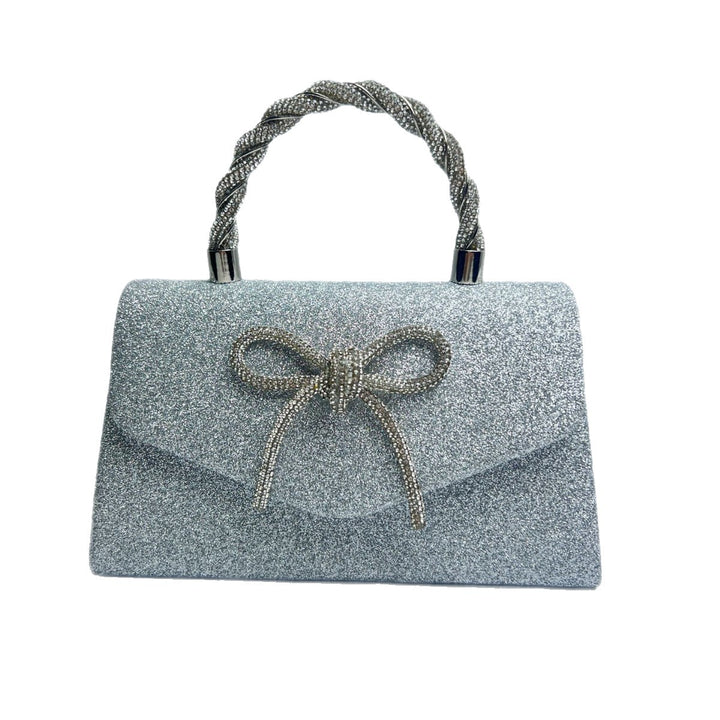 Sparkling Bow-Detail Evening Handbag