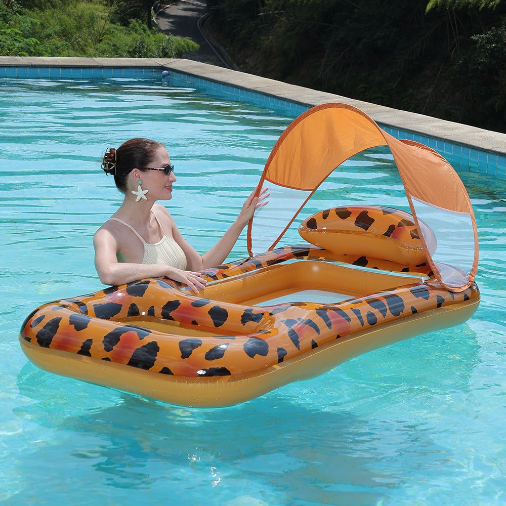 Women Inflatable Luxury Swimming Lounge with Sun Protection Kalsten
