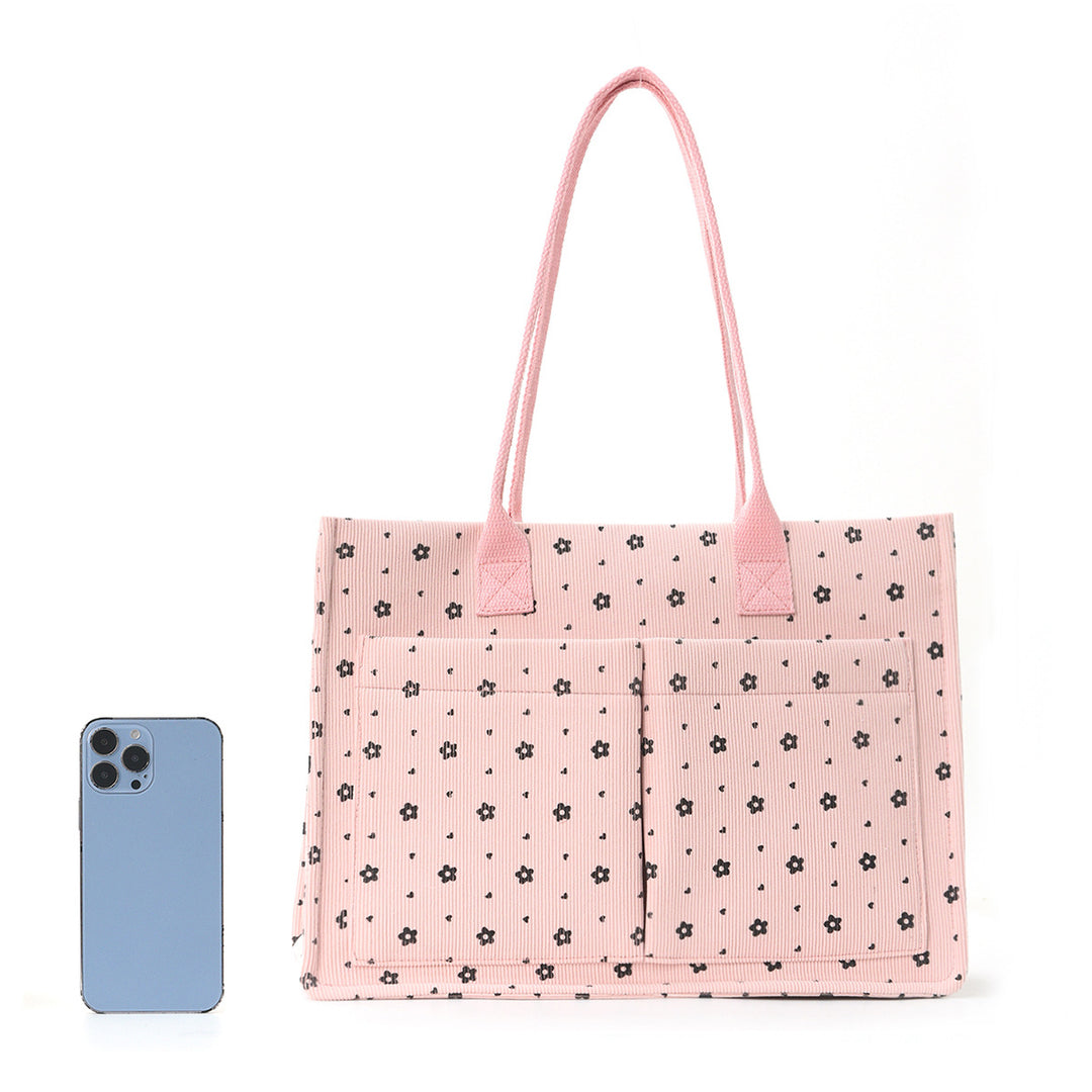 Shopping bag with floral pattern and practical exterior pockets Kalsten