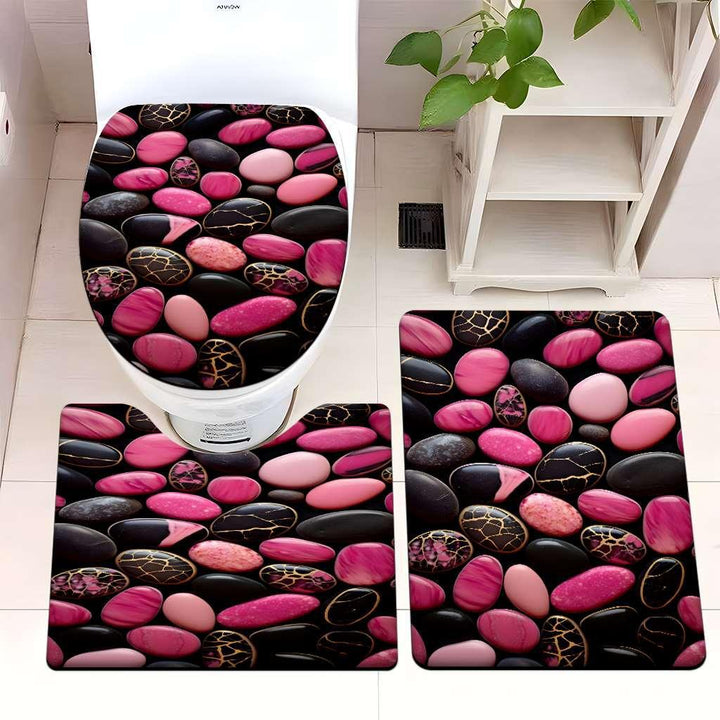 Decorative Pebble Bathroom Mat Set Kalsten