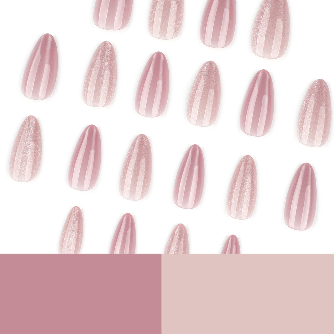 Glamorous artificial nails with glitter and pearlescent effect Kalsten