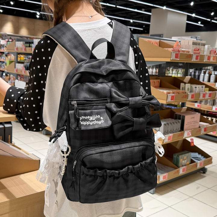 Bow-Embellished Casual Backpack Kalsten