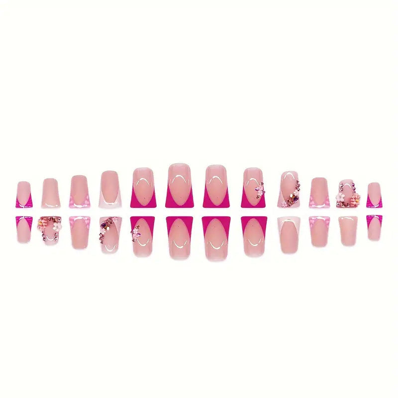 Decorative Floral Acrylic Nail Art Extensions Kalsten
