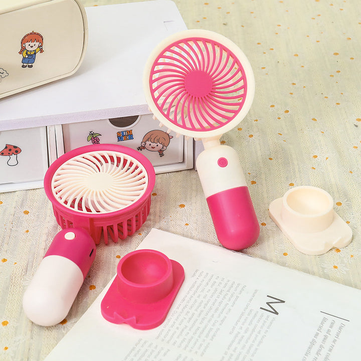 Women portable mini hand fan with USB connection and ergonomic design Kalsten