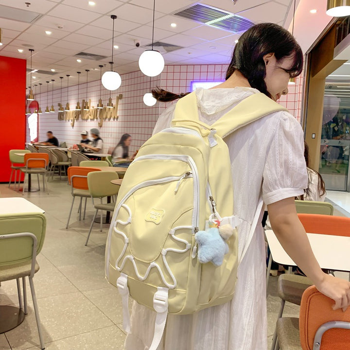 Playful Character Embroidered Backpack Kalsten