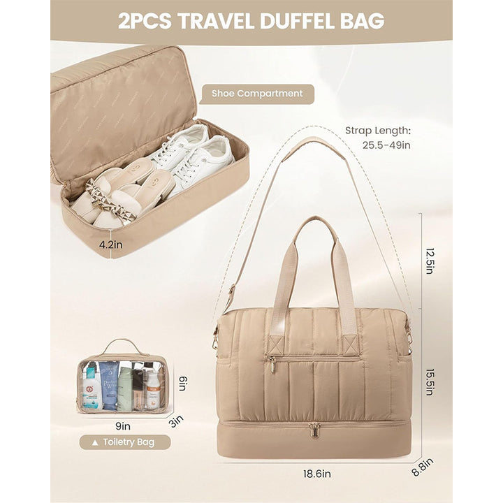 Stylish and Functional Sports Bag with Removable Cosmetic Compartment Kalsten