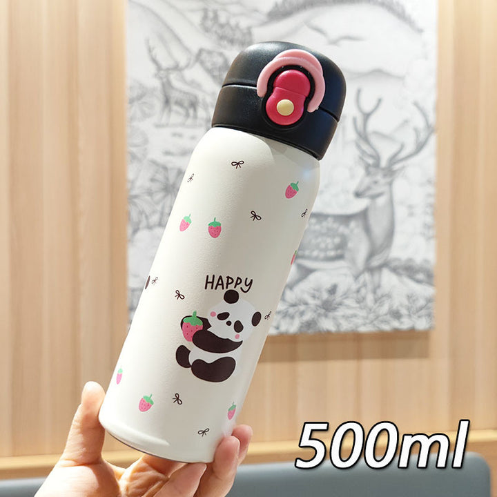 Women's playful stainless steel drinking bottle with integrated safety closure Kalsten