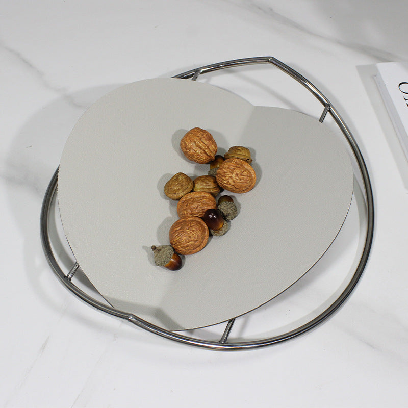 Decorative Serving Bowl with Modern Metal Stand