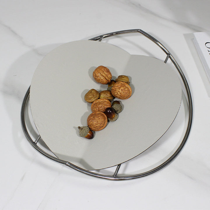Decorative Serving Bowl with Modern Metal Stand