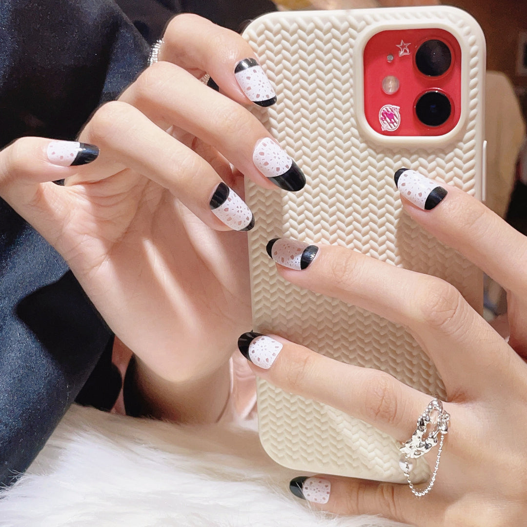 Artistic Press-On Nail Tips Set with Unique Patterns
