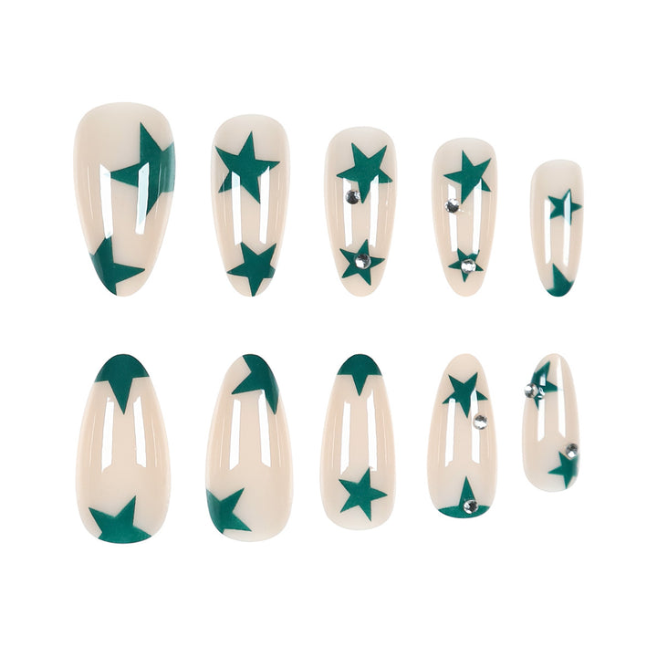 Artistic Press-On Nails with Star Design Kalsten