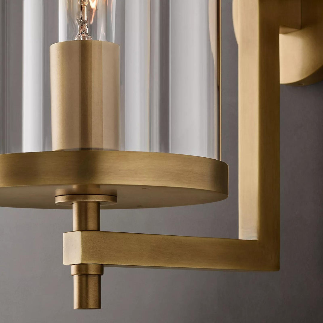 Vintage Industrial Clear Glass Wall Sconce