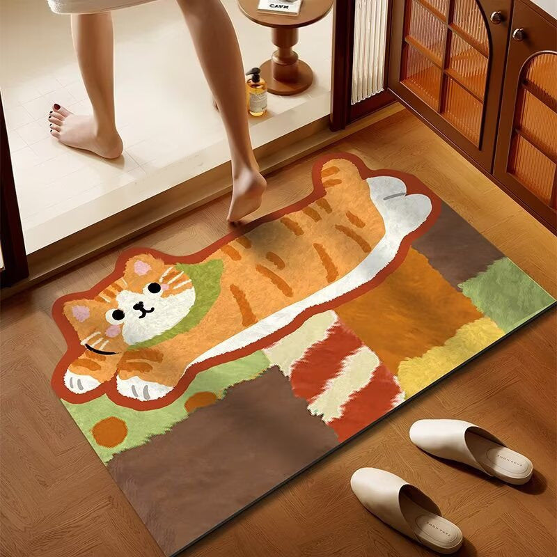 Decorative Cat Shaped Floor Mat