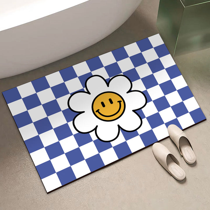 Playful Checkered Bath Mat Kalsten