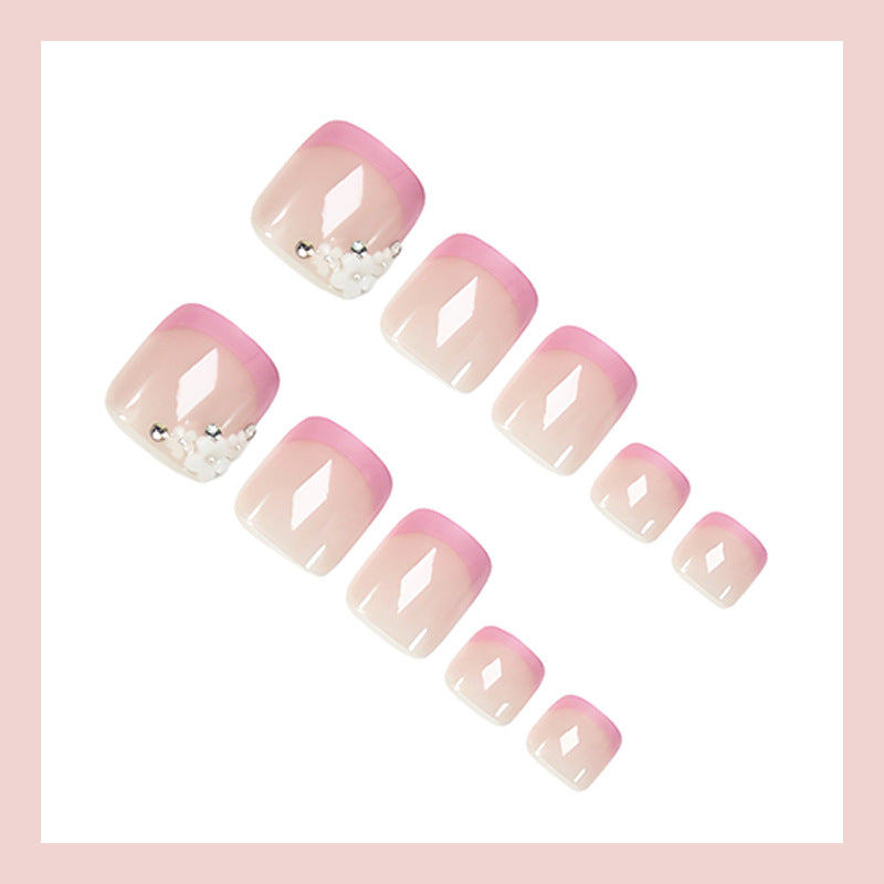 Nail art set with elegant glitter accents and fashionable French design Kalsten