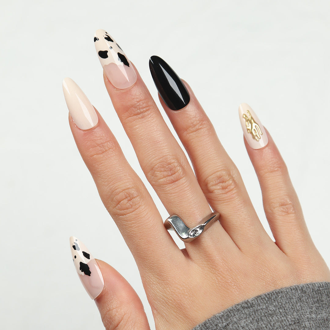 Stylish Long Almond Stiletto Press-On Nails Kalsten