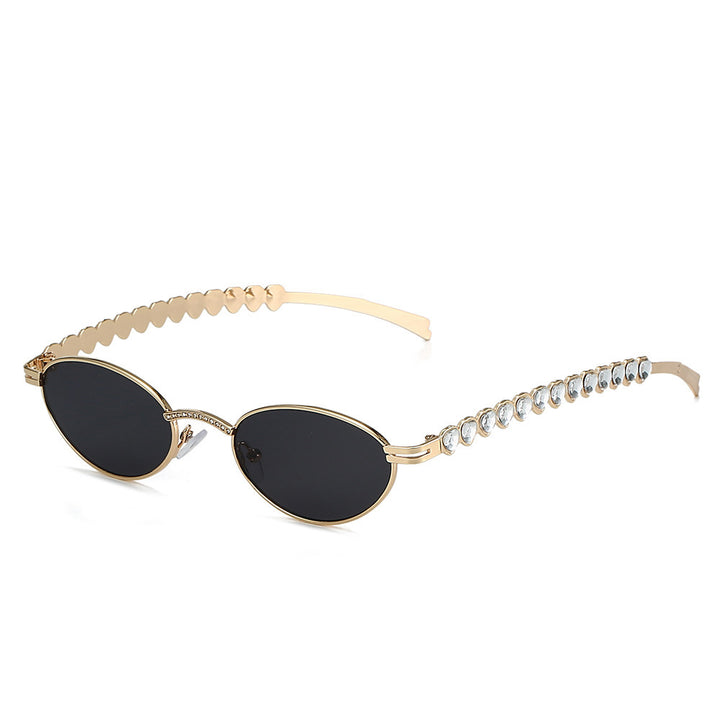 Elegant Rhinestone-Embellished Cat-Eye Glasses Kalsten