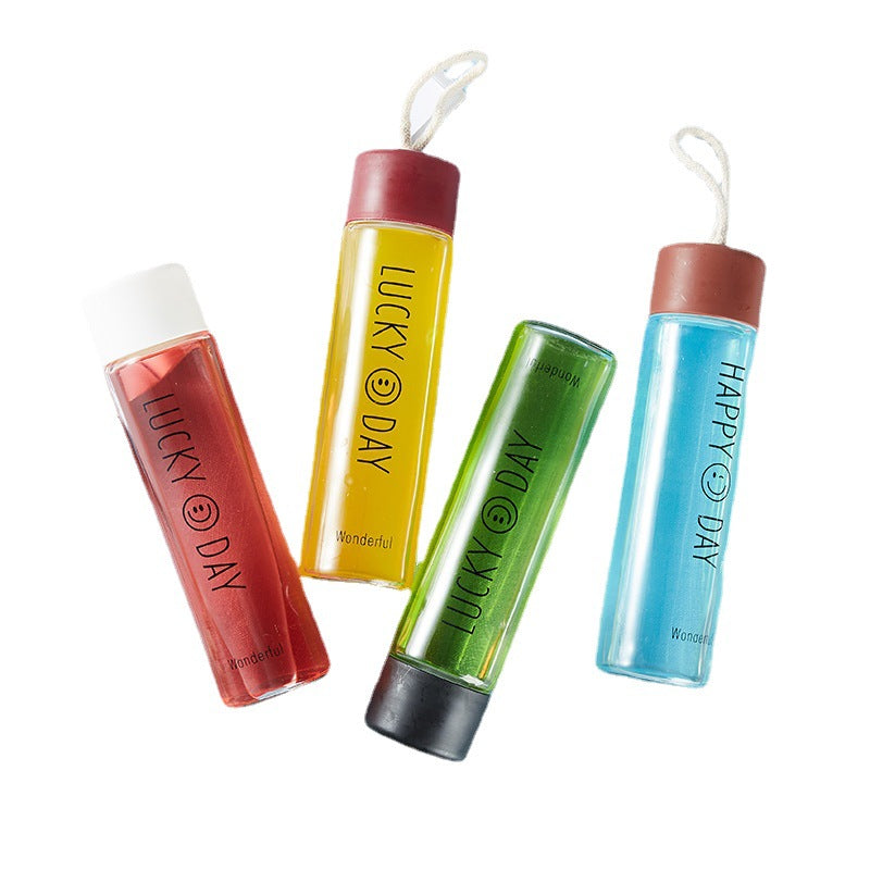 Ladies High Quality Glass Drinking Bottle with Carabiner Kalsten