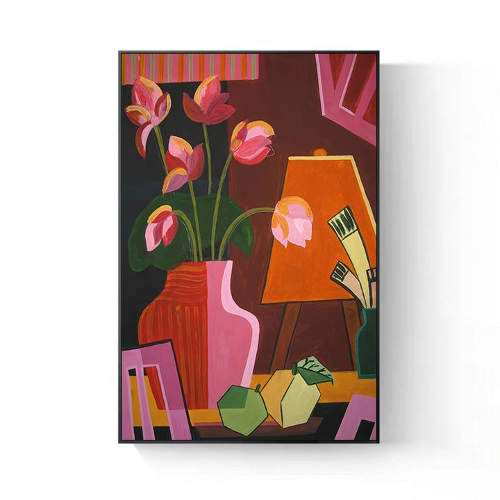 Artistic Floral Still Life Canvas Artwork