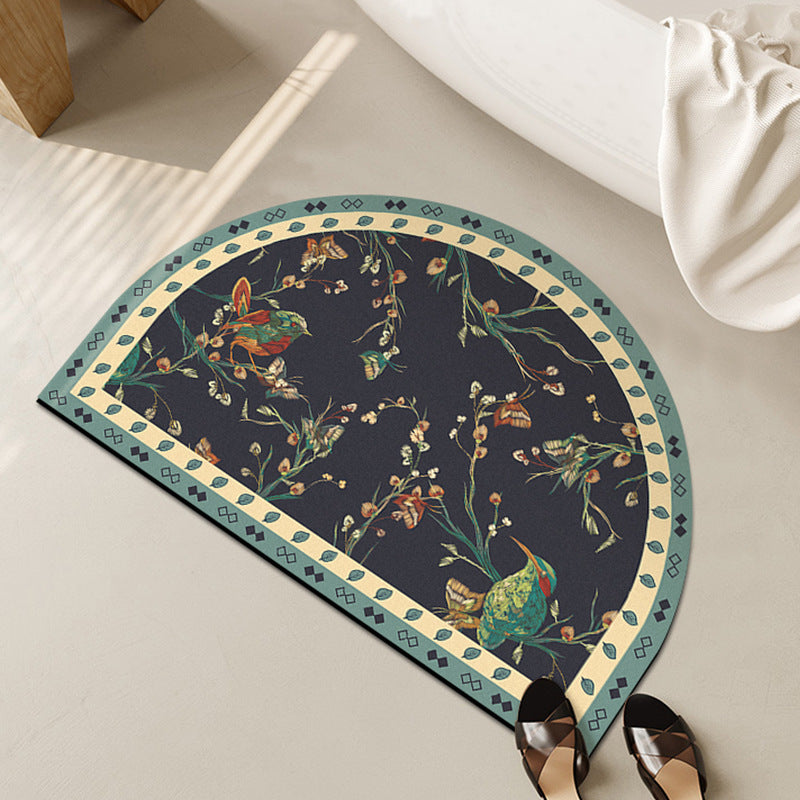 Elegant Floral Design Area Mat for Home