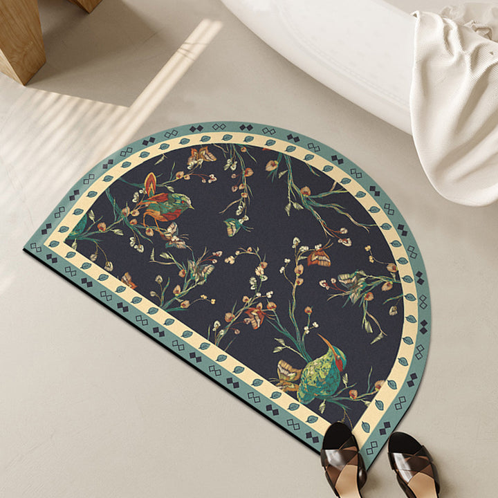 Elegant Floral Design Area Mat for Home