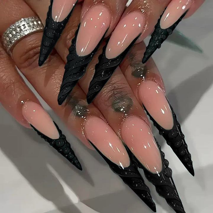 3D Sculpted Stiletto Nail Enhancements Kalsten
