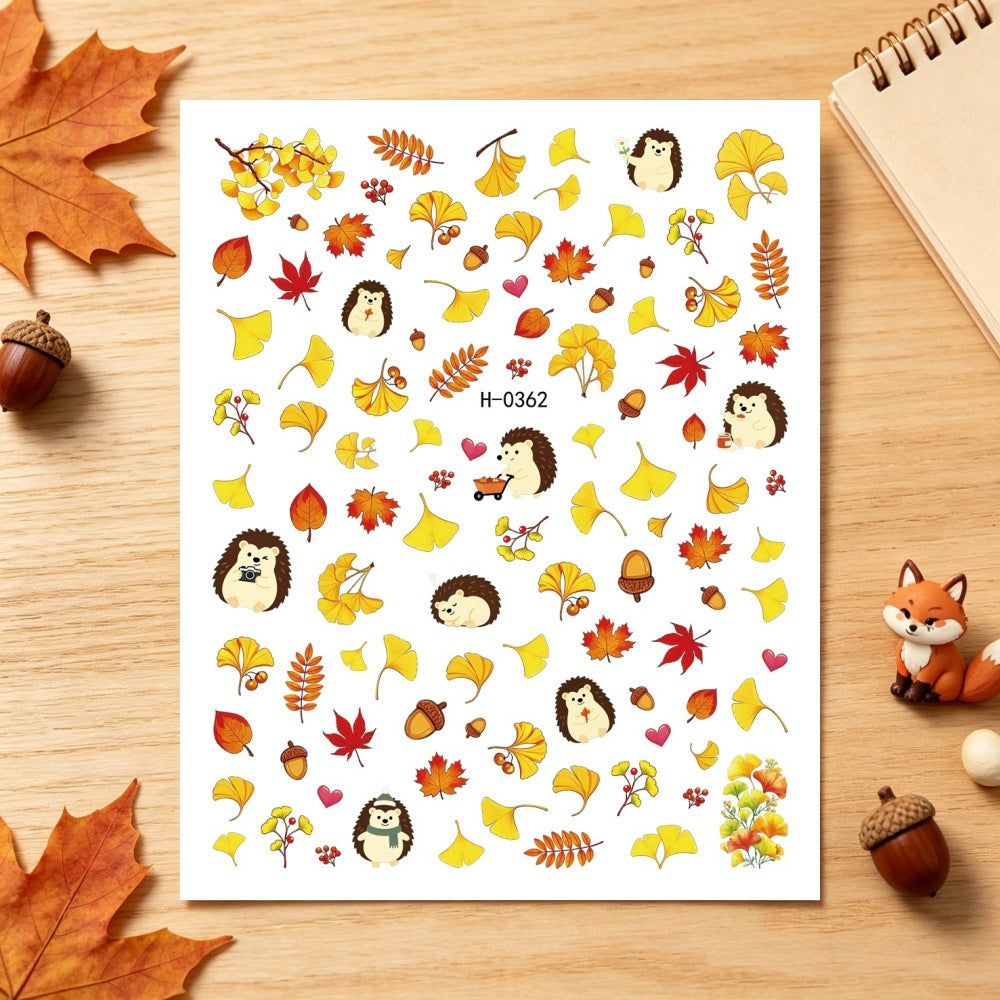 Autumn-Themed Nail Art Stickers