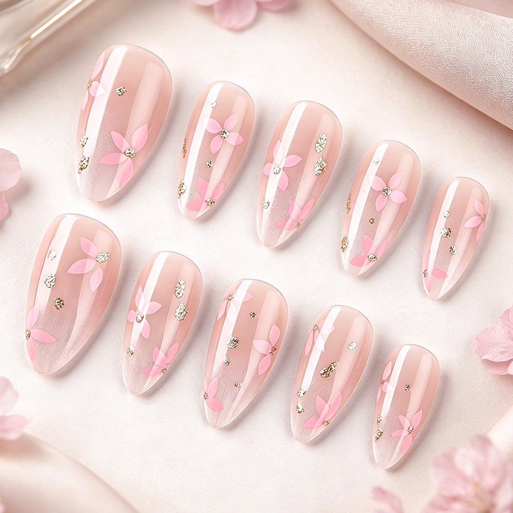 Decorative Floral Press-On Nail Set Kalsten