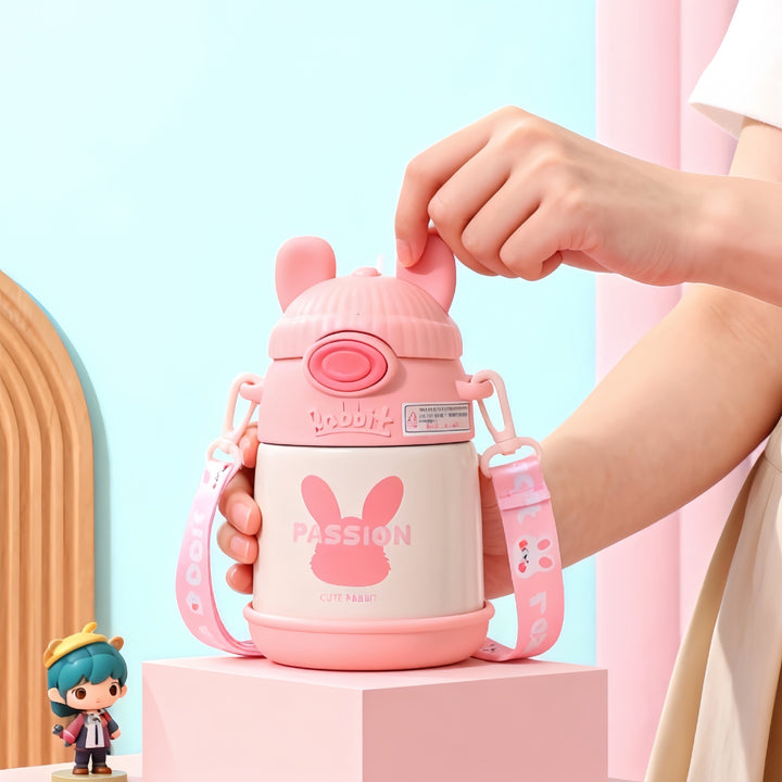 Ladies Insulated Children's Drinking Bottle with Practical Carrying Strap Kalsten