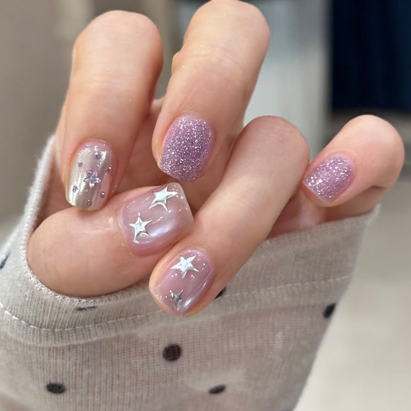Glittery Star-Embellished Press-On Nails Kalsten
