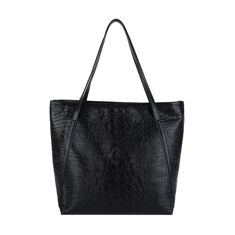 Crocodile-Embossed Leather Tote Bag Kalsten