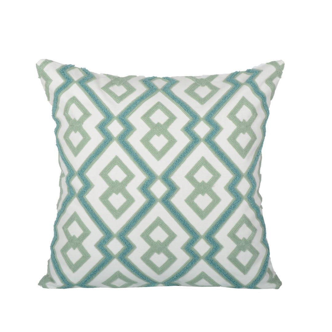 Decorative Geometric Cotton Throw Pillow Cover with Hidden Zipper and Removable Insert