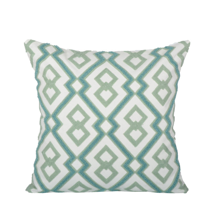 Decorative Geometric Cotton Throw Pillow Cover with Hidden Zipper and Removable Insert