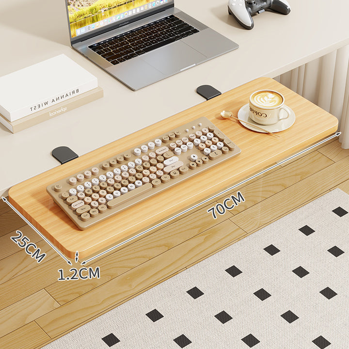 Clip-On Bamboo Folding Cup and Snack Side Table with Adjustable Swivel Clamp
