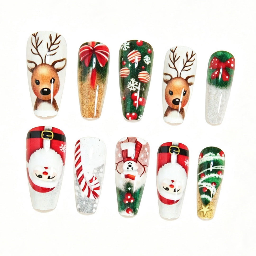 Festive Themed Acrylic Press-On Nail Art Set Kalsten
