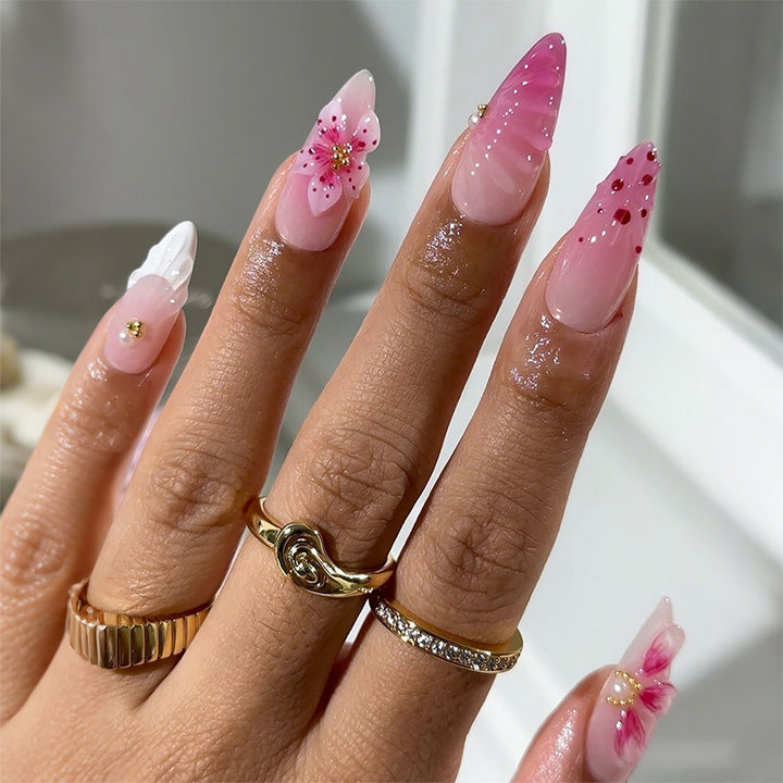 Floral-Inspired Stiletto Press-On Nail Set Kalsten