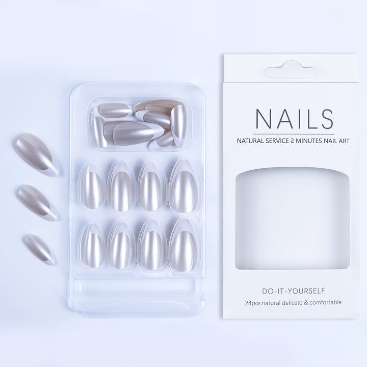 Artificial nails with elegant French design and high-gloss finish Kalsten