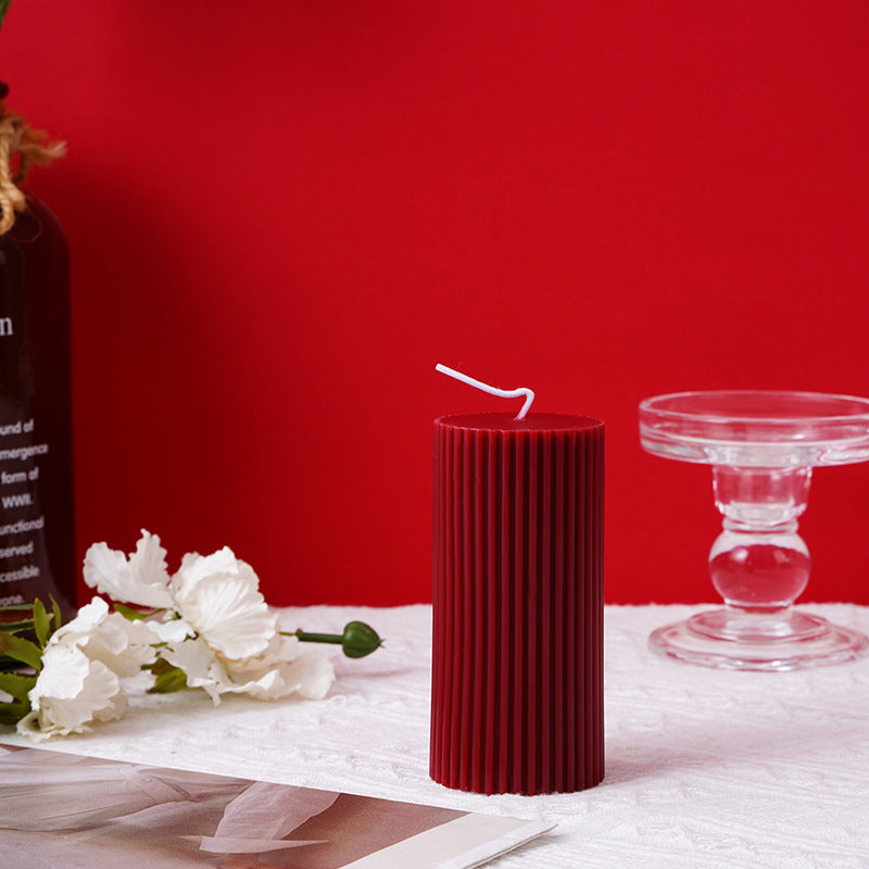 Vintage Fluted Pointed Taper Pillar Candle