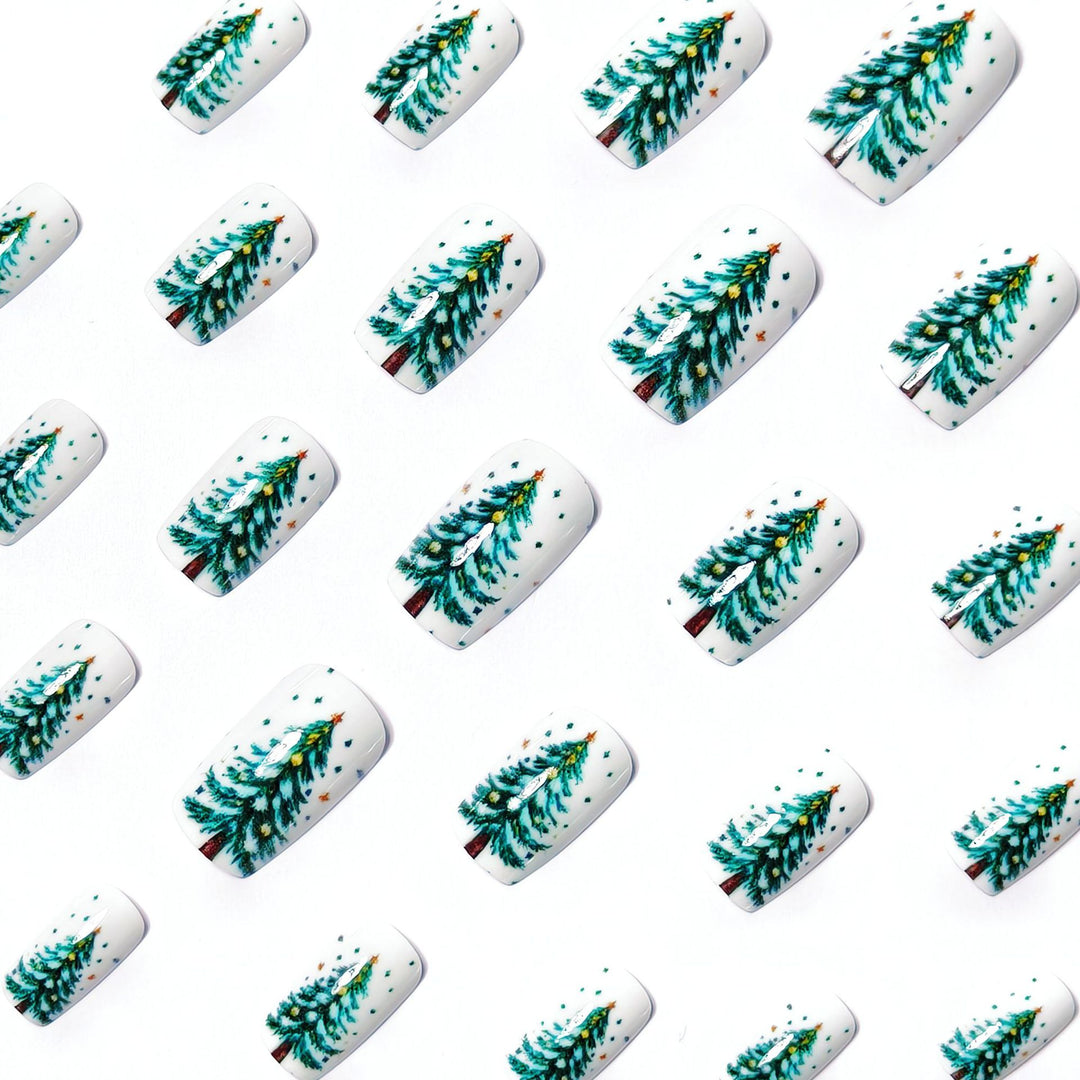 Holiday-Themed Artistic Tree Design Nail Art Kalsten