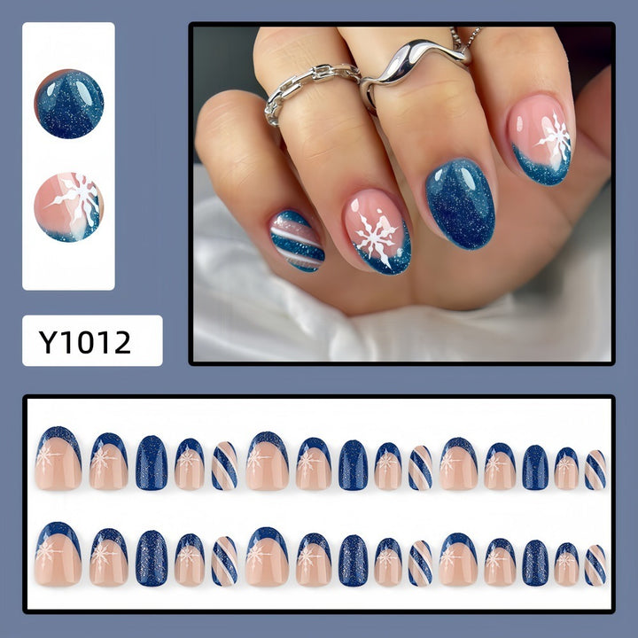 Artificial Nail Set with Glittering Winter Motifs Kalsten