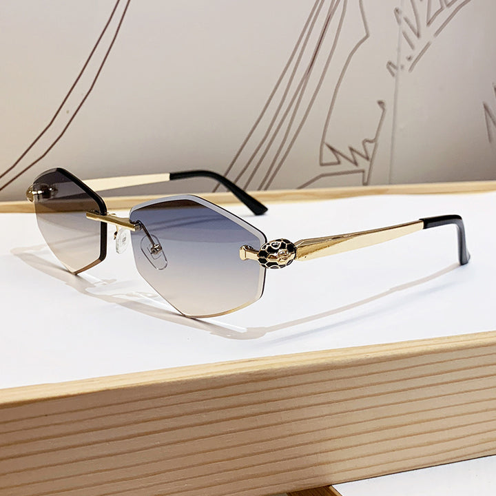 Women's Designer Sunglasses with Hexagonal Frame and Gold Accents Kalsten